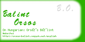 balint orsos business card